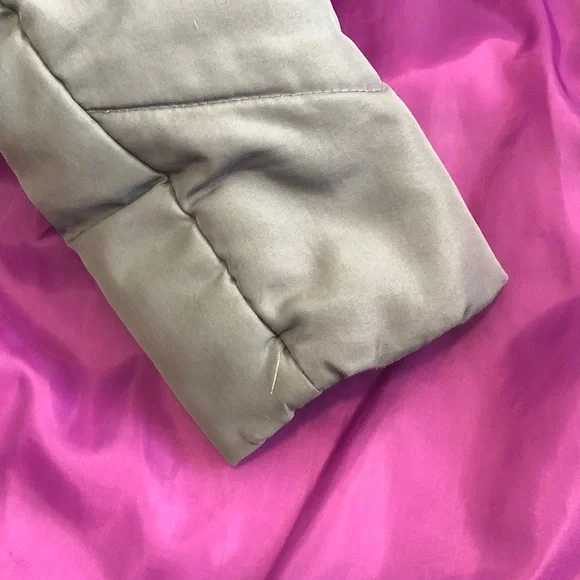 London Fog Gray Kids Puffer Jacket with Faux Fur Hood - Picture 6 of 10